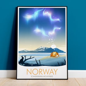 Scandinavian Mountains Print, Norway Print