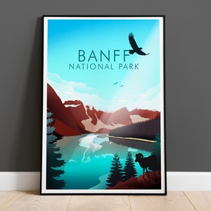 Banff National Park Print, Banff National Park Poster, Travel Poster Print