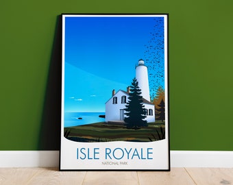 Isle Royale National Park, Poster, Print, Art, Travel Print, US National Park, Decor, Travel Poster, Isle Royale Wall Art, Anniversary Gift