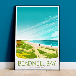 Northumberland Travel Print, Beadnell Bay