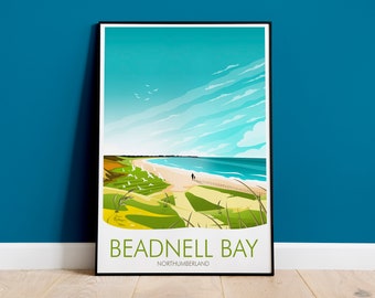 Northumberland Travel Print, Beadnell Bay