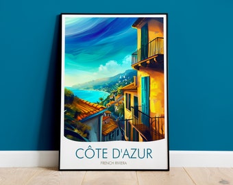 Côte d'Azur Poster, French Riviera Print