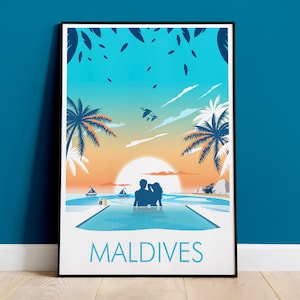 Maldives Poster Print, Maldives Beach Art Print, Malé Maldives Poster, The Maldives Print