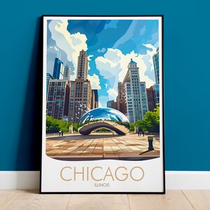Visita Chicago Stampa, Stampa di viaggio, Stampa dell'Illinois