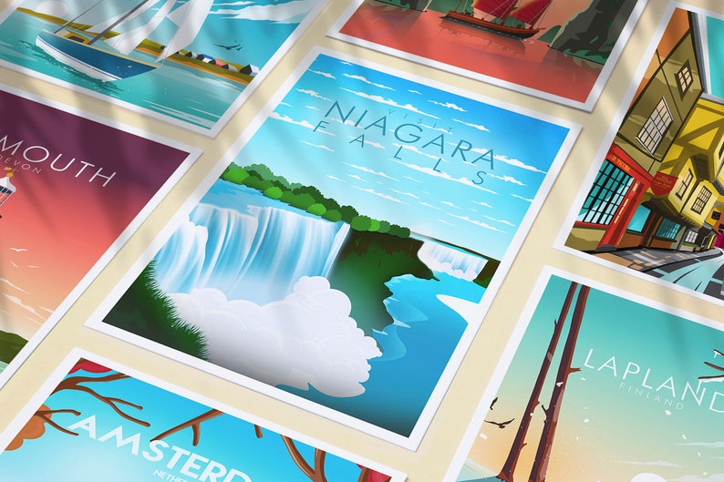 Niagara Falls Poster Print, Niagara Falls Wall Art, Travel Poster Print image 3