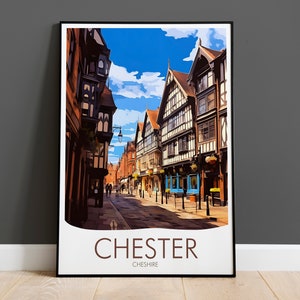 Chester Travel Print, Cheshire Großbritannien