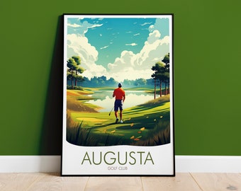 Augusta Golf Club Print, Travel Poster, Personalised Gift