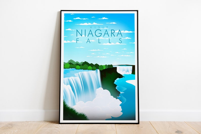 Niagara Falls Poster Print, Niagara Falls Wall Art, Travel Poster Print image 5