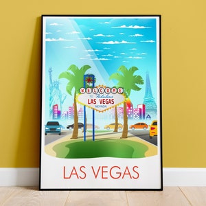 Las Vegas Nevada Poster Print, Visit Las Vegas Art Print, Poster, Wall Art, Nevada Wall Art, Home Decor Wall Art, Travel Decor Artwork