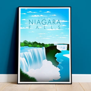 Niagara Falls Poster Print, Niagara Falls Wall Art, Travel Poster Print image 1