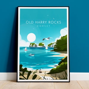 Old Harry Rocks Print, Dorset Print