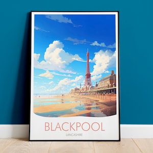 Blackpool Print, Blackpool Poster, Travel Print