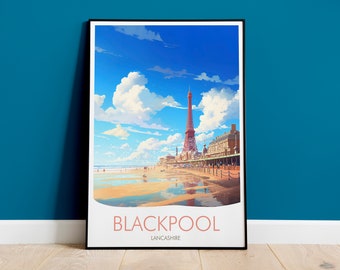 Blackpool Print, Blackpool Poster, Travel Print