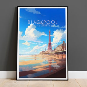 Blackpool Travel Poster: Lancashire Art Print