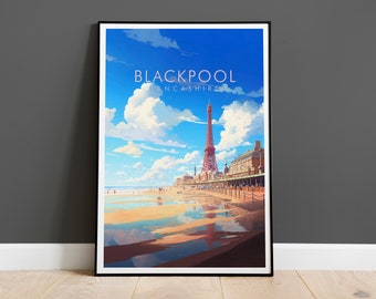 Blackpool Travel Poster: Lancashire Art Print