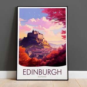 Edinburgh Scotland Print, Travel Poster, Personalised Print