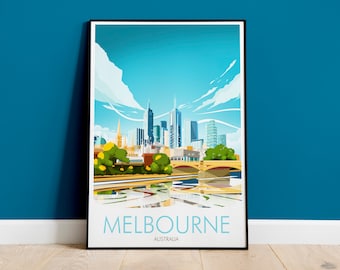Melbourne Australia Print, Travel Print