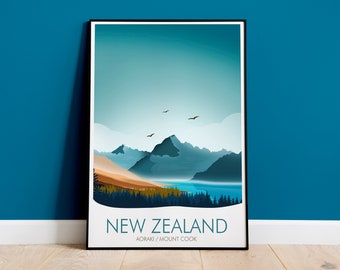 Impresión de Nueva Zelanda, Monte Cook