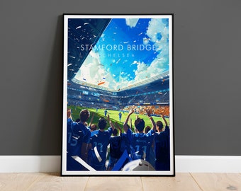 Chelsea Print - Stamford Bridge Print, Football Poster, Travel Poster