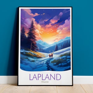 Visit Lapland Print, Finland Travel Print