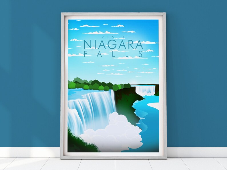 Niagara Falls Poster Print, Niagara Falls Wall Art, Travel Poster Print image 7