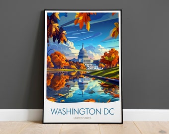 Washington DC Print, Capell Hill, Reise Poster Druck