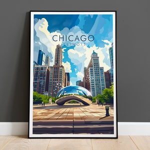 Stampa Chicago Illinois, stampa di viaggio
