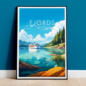 Wydruk Fiordy Podróży - Norwegia Fiordy Wydruk, Wydruk Dostosowywany