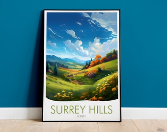 Visit Surrey Hills Print, Travel Print