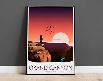 Grand Canyon National Park Print, Grand Canyon Poster Print, Arizona Travel Print, USA National Parks, Wall Decor, Travel Poster, Wall Art