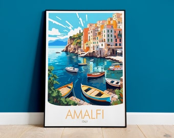 Amalfi Print, Amalfi Coast Poster, Italy Travel Print