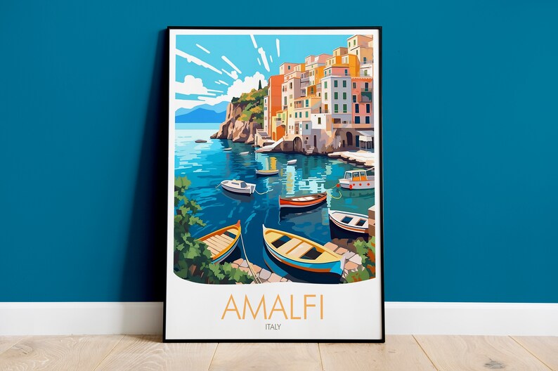 Amalfi Print, Amalfi Coast Poster, Italy Travel Print image 1