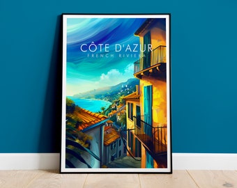 French Riviera Print, Côte d'Azur