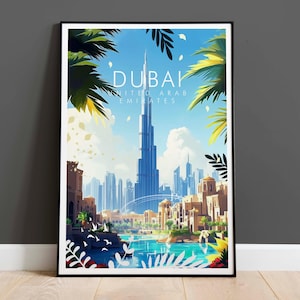 Dubai Print, Dubai Poster, Travel Posters, Travel Prints, Travel Gifts