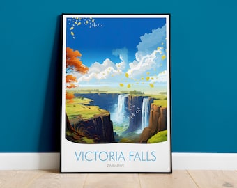 Victoria Falls Print, Zimbabwe Travel Print