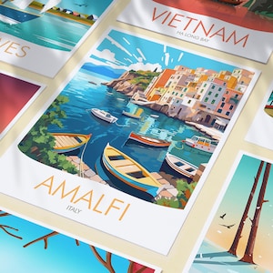 Amalfi Print, Amalfi Coast Poster, Italy Travel Print image 3