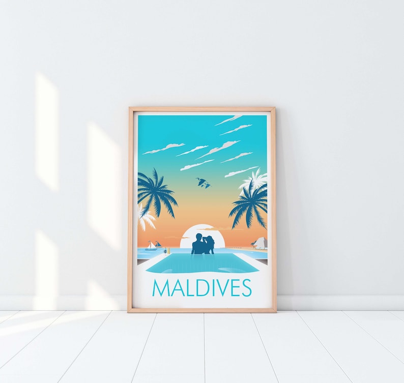 Maldives Poster Print Maldives Beach Art Print Malé Maldives | Etsy