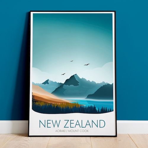 New Zealand Print Black & White Photography Print Mt Cook Etsy