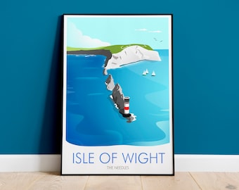 Isle of Wight Print, Poster, The Needles Poster, England Travel, UK Wall Art, Travel Wall Art, Home Decor Wall Art, Travel Souvenir, Gift