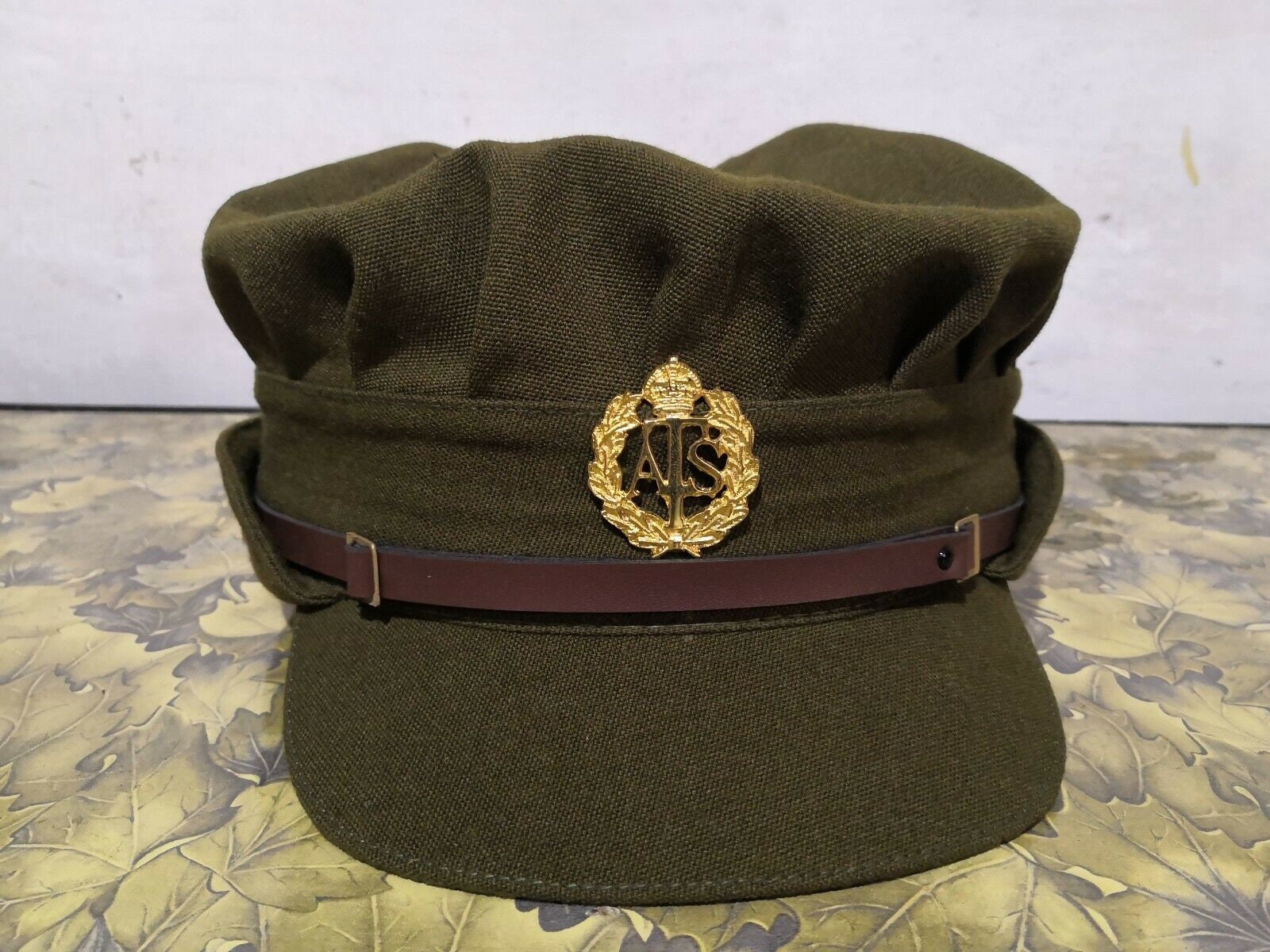 WW2 British Army Woman ATS Officer Military Peak Hat Military Authentic Uniform Cap