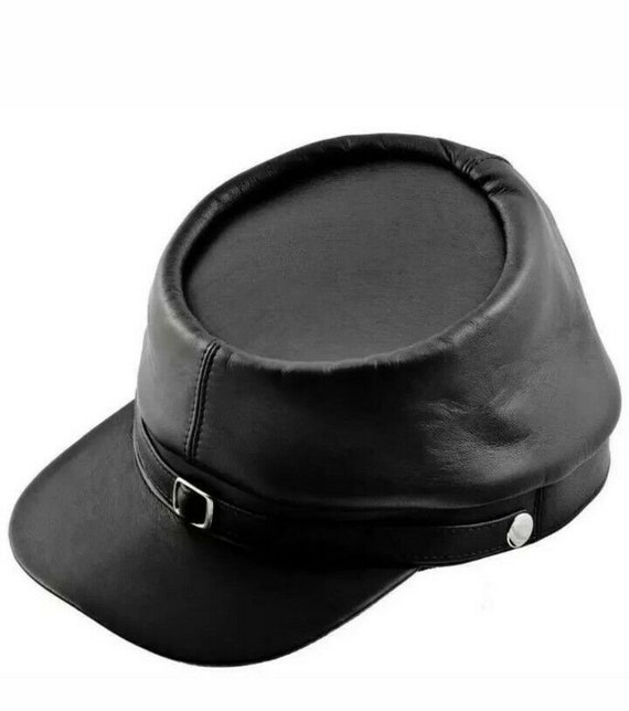 American Civil War Leather Kepi Cap 