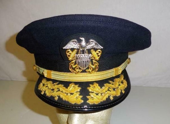 Accessori Cappelli e berretti Cappelli da sole e visiere Visiere US Navy Ufficiale Visor Cap US Navy Comandante capitano Rank Hat Military Uniform Cap Replica 