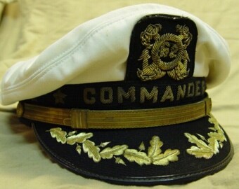 Skipper's Yachting Hat White COMMANDER 