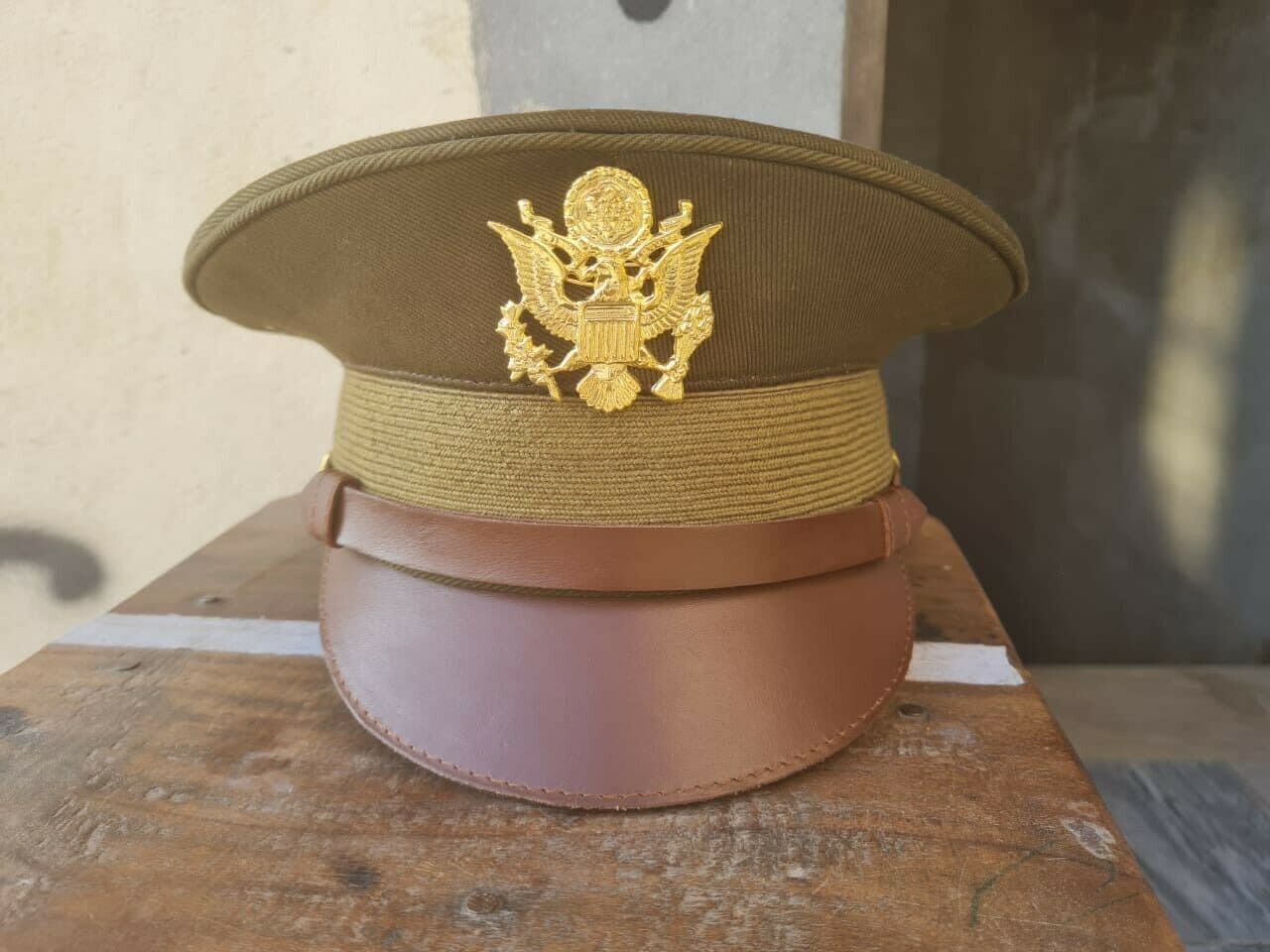 Stati Uniti US Army General crusher HAT Military Authentic Officer Uniform Cap Replica Accessori Cappelli e berretti Cappelli da sole e visiere Visiere 