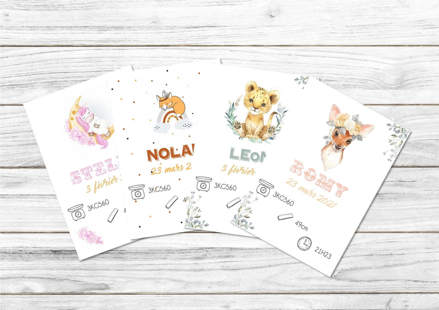 Affiche Naissance Personnalisé Chambre Enfant Cadeau Coffret