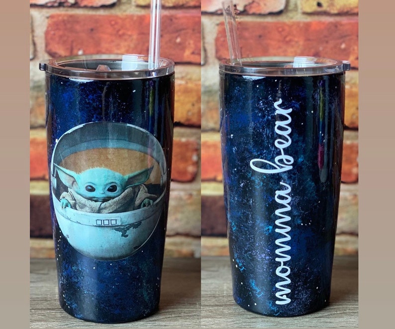 Baby Yoda Cup Star Wars Cup Hand Painted Space Cup The Etsy