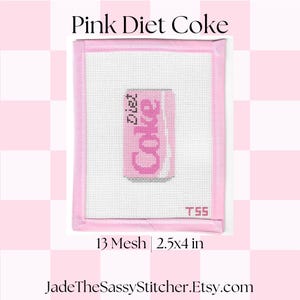 Pink Diet Coke Can Needlepoint Ornament Canvas