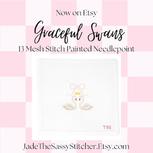 Graceful Swans Needlepoint Canvas Ornament