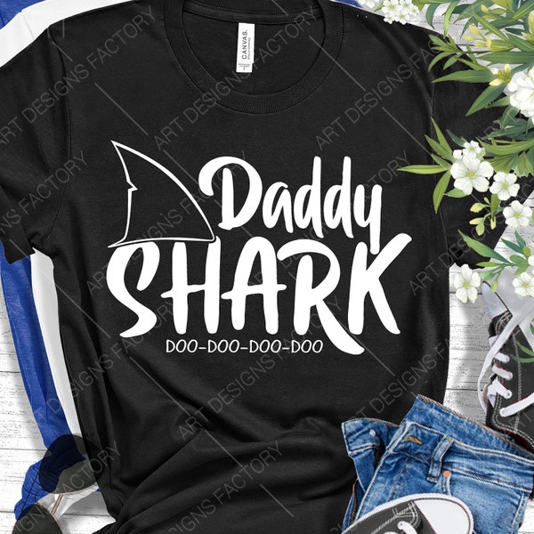 Daddy Shark Svg,Png,Jpg, Dxf,Ai, Dady Shark Birthday svg, doo doo doo svg,Daddy Shark Shirt Design,Shark With fin Svg,Silhouette,Cricut,Eps