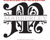 Split Monogram SVG, Split Font Svg, Initial Svg, Letter Svg, Split Monogram Letters, Split Alphabet Svg, Font For Cricut, Regal Font Svg